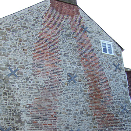 Wall after repointing