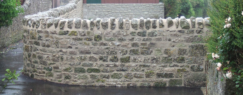 A completely rebuilt wall