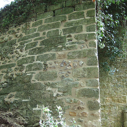 Wall after repointing